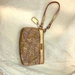 Gold Coach Wristlet